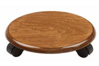 Деревянная подставка для цветов Круг на 3х роликах Д-30
