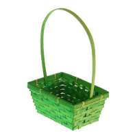 Корзина плетеная прямоугольная зеленая HH37