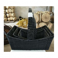 Набор корзин плетеных черный, 3 шт.