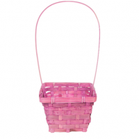 Корзина плетеная квадратная розовая