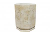 Горшок шамотный для комнатных растений из керамики "Цилиндр восьмигранник"