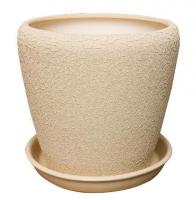 Горшок из керамики "Грация" шелк с поддоном