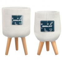 Набор напольных кашпо для цветов Idealist Lite Страйп круглой формы