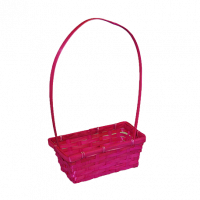 Корзина плетеная прямоугольная малиновая
