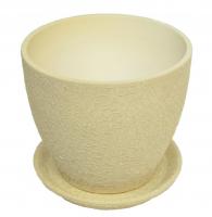 Горшок из керамики "Паутинка" шелк с поддоном