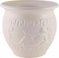Горшок из керамики "Олимпия" без росписи с поддоном