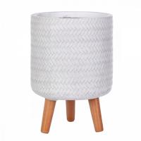 Напольное кашпо IDEALIST LITE Плейт Круглое с подставкой, файберстоун