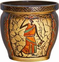 Горшок из керамики "Африка" с поддоном