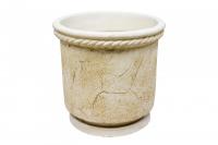 Горшок шамотный для комнатных растений из керамики "Цилиндр с косичкой"