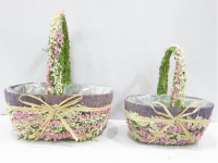 Корзины из травы, лавандовый, комплект 2 шт.