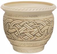 Горшок из керамики "Лада" с росписью с поддоном