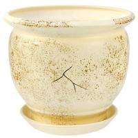 Горшок из керамики "Магнолия" с поддоном