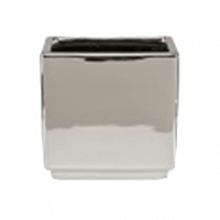 Кашпо керамическое квадратное Mirror Silver / Мироу Сильвер