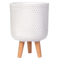 Напольное кашпо IDEALIST LITE Ханни Круглое с подставкой, файберстоун