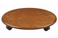 Деревянная подставка для цветов Круг на 4х роликах Д-50