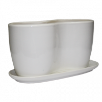 Кашпо на два цветка с поддоном