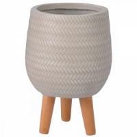 Напольное кашпо IDEALIST LITE Плейт Овальное с подставкой, файберстоун