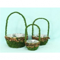 Набор корзин зеленый (мох), 3 шт.