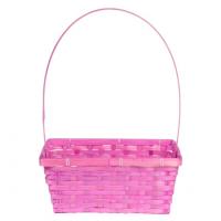 Корзина плетеная прямоугольная розовая HH45