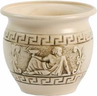 Горшок из керамики "Олимпия" с росписью с поддоном