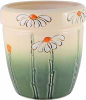 Горшок из керамики "Ромашка" с поддоном