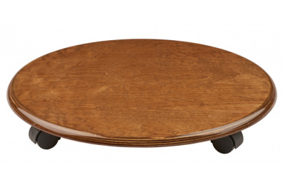 Деревянная подставка для цветов Круг на 4х роликах Д-50