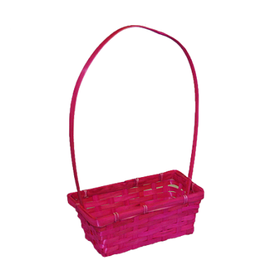 Корзина плетеная прямоугольная малиновая
