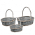Набор корзин плетеных (ива), 3 шт. Серо-голубой