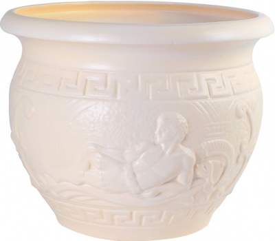 Горшок из керамики "Олимпия" без росписи с поддоном