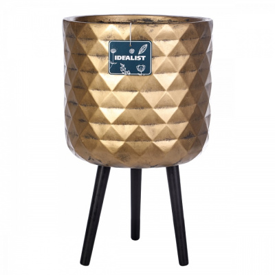 Напольное кашпо IDEALIST LITE Даймонд с подставкой, файберстоун