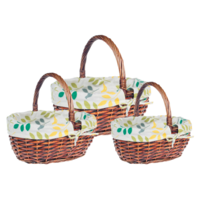 Набор корзин плетеных (ива), 3 шт. Натуральный