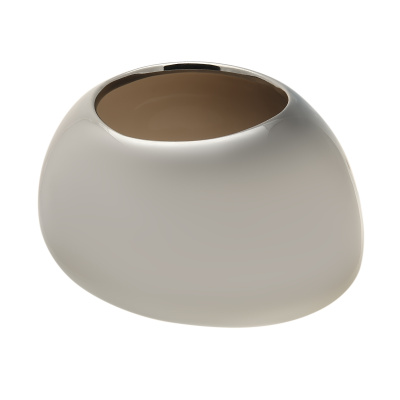 Кашпо керамическое овальное Mirror Silver / Мироу Сильвер