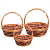 Набор корзин плетеных круглый (ива),  3 шт. Натуральный