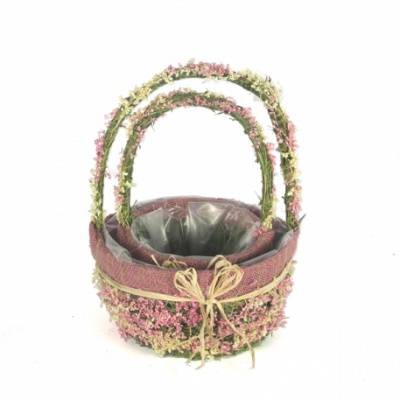 Корзины из травы круглые, комплект 2 шт.