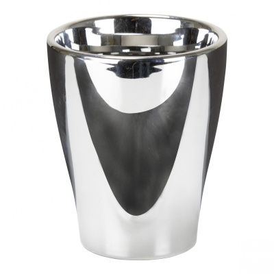 Кашпо керамическое высокое Mirror Silver / Мироу Сильвер