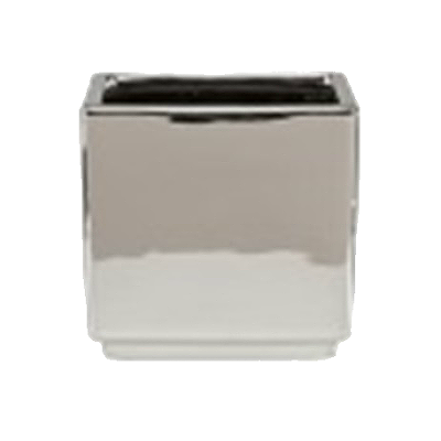 Кашпо керамическое квадратное Mirror Silver / Мироу Сильвер