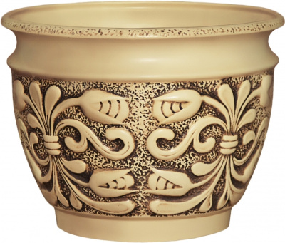 Горшок из керамики "Букет" с поддоном