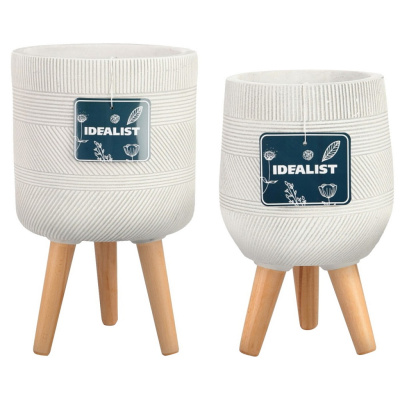 Набор напольных кашпо для цветов Idealist Lite Страйп круглой формы