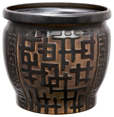 Горшок из керамики "Лабиринт" с поддоном
