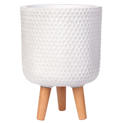 Напольное кашпо IDEALIST LITE Ханни Круглое с подставкой, файберстоун