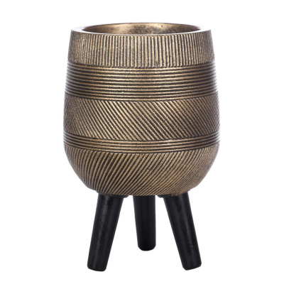 Напольное кашпо IDEALIST LITE Страйп с подставкой, файберстоун