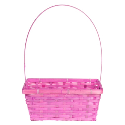 Корзина плетеная прямоугольная розовая HH45